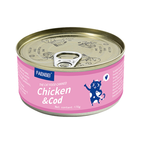 فاينبي اكل قطط معلبات دجاج مع سمك 85جم